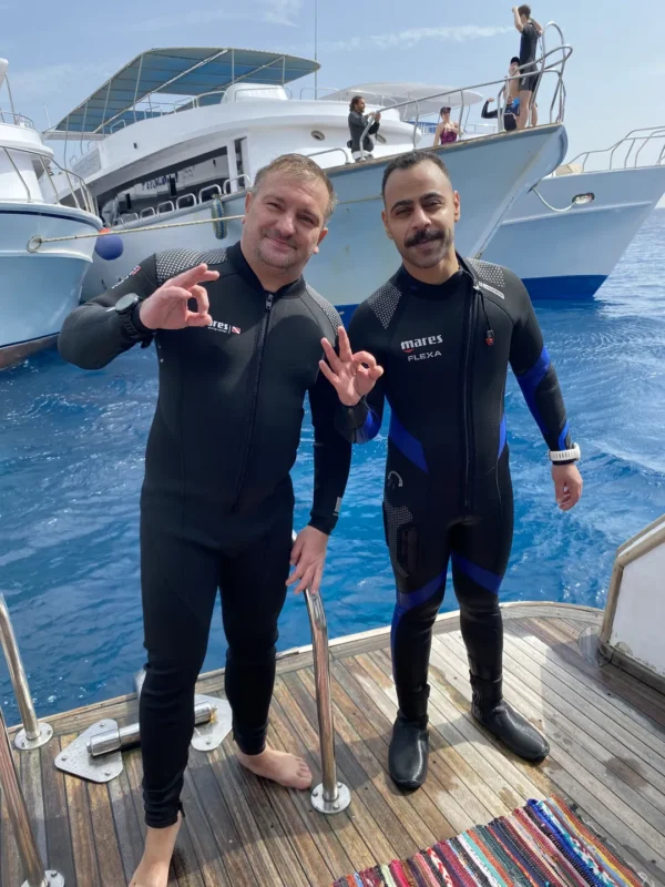 Diving Mentor daily diving trips and PADI courses on a boat in Hurghada, Red Sea